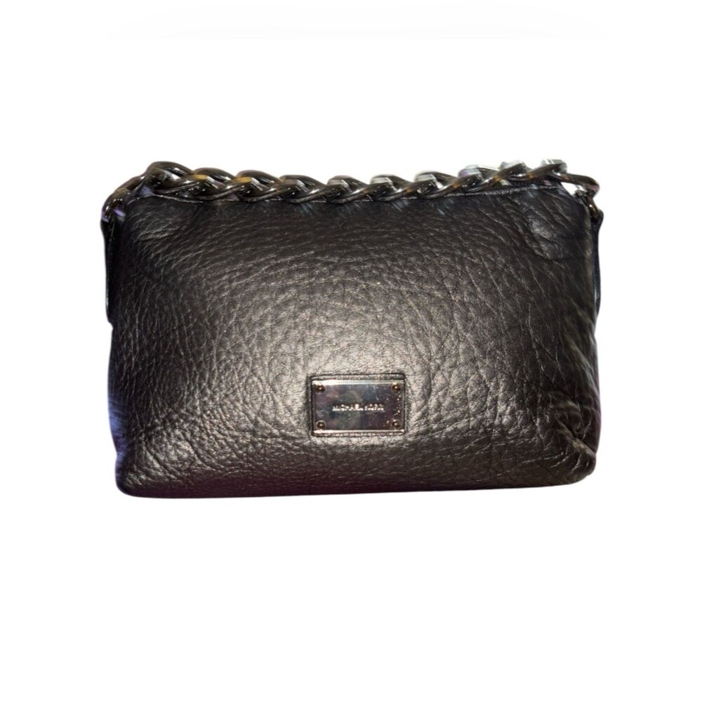 Vintage 2003 Michael Kors Y2K Pebbled Leather Chain Pouchette Mini Bag